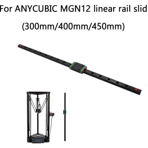2pcs Linear Rail Slide 3D printer Delta Kossel MGN12H 300/400/450mm Linear Guide for ANYCUBIC 3d printer X Y Z axis parts