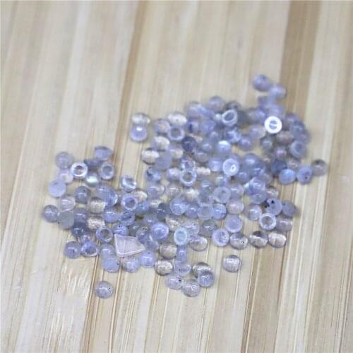 30Pc/lot Rings Accessories No Hole Fashion Natural ShimmerStone 3mm Single Arc Cabochon Round Beads for Jewelry Making