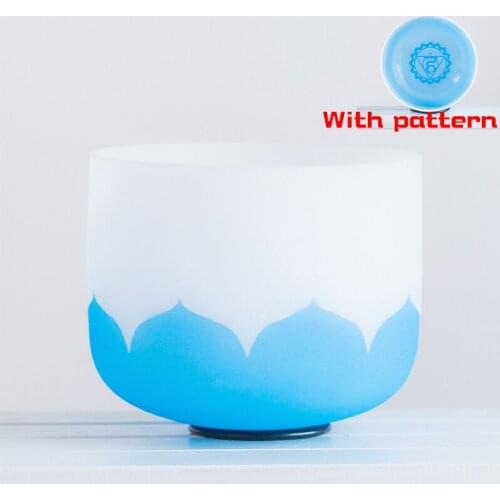 8Inch G Throat Chakra Blue Lotus Quartz Crystal Singing Bowl Meditation and Healing