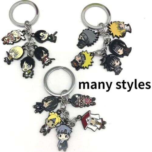 Anime Attack on Titan Eren Jaeger Silver Color Drip Keychain action figure toy rubber Car Ancessories Crops for Unisex