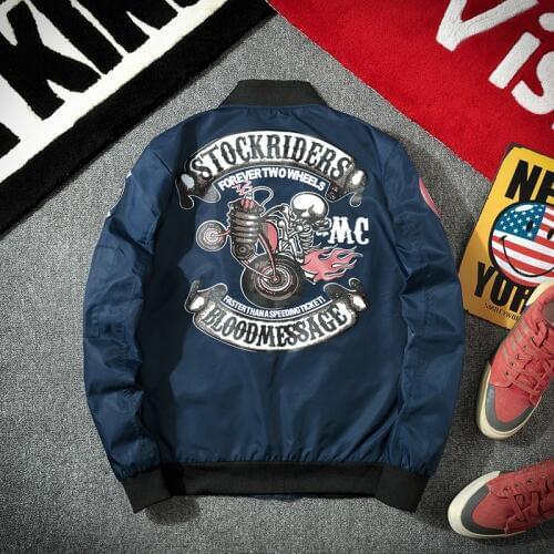 2019 Harajuku Mens Bomber Jacket Hip Hop Skull Printed Jacket Spring Autumn Coat for Male Outwear