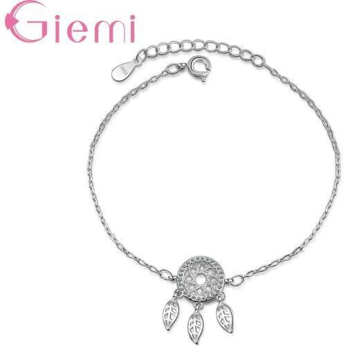 Personality Leaf Shape Crystal Stone Bracelet for Womens Ceremony Jewelryand Cubic Zirconia