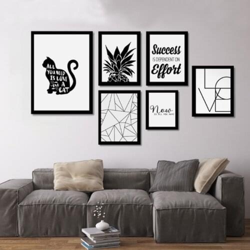Sure Life Black and White Nordic Inspiring Life Quotes Canvas Painting Poster Wall Art Picture for Kids Living Room Home Decor