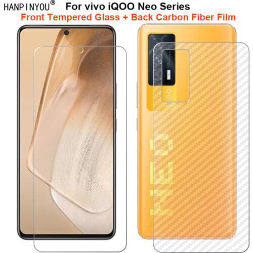 For vivo iQOO Neo5 Neo 5 6.62" 1 Set = Soft Back Carbon Fiber Film + Premium Tempered Glass Front Screen Protector