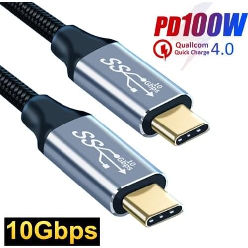 USB C to Type C Cable For Macbook Pro 5A PD 100W USB 3.1 Gen 2 Fast USB-C Cable For Samsung S10 Note20 PD 3.0 QC 4.0 Cord