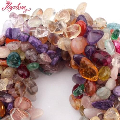 6x10-8x13mm Irregular Larimar,Quartz,Amazonite Beads Natural Stone LooseBeads For DIY Women Bracelet Necklace Jewelry Making 15"