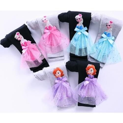 Baby Girls Cartoon Leggings New Cotton Elsa Sophia Pants Kids Girls Pants Fashion Middle Waist Long Trousers Childrens Pants