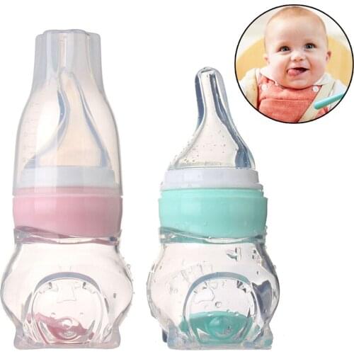 Baby Silicone Spoon Toddler Medicine Fruit Squeeze Feeder Nipple Type Feeding Dispensing Spoons PP Children Utensils Rice Cereal