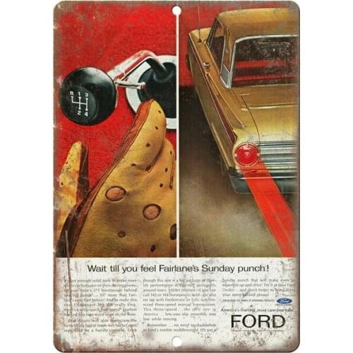 Ford Fairlane Metal Tin Sign Wall Decorating Metal Plate Metal Vintage Poster