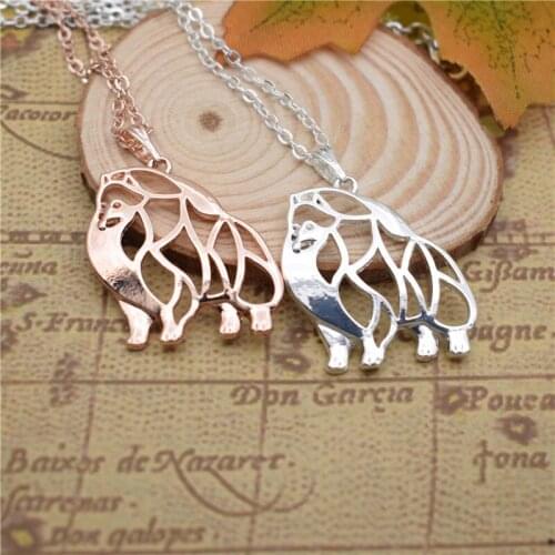 LPHZQH Cute Necklace Fashion Jewelery Hollow Pomeranian Dog Necklace Choker Pendant Women Necklace Collar Jewelry Christmas Gift