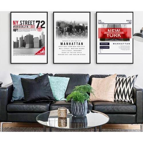 Fashion Retro Style New York Landscape Canvas Painting Poster And Print Picture Art Wall Living Room Bedroom Home Decor