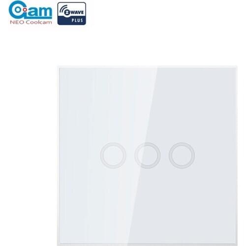 NEO Coolcam Z-Wave Plus 3CH EU 868.4MHZ Smart Touch Wall Light Switch Zwave Hub Required Compatiable With Smartthings Fibaro