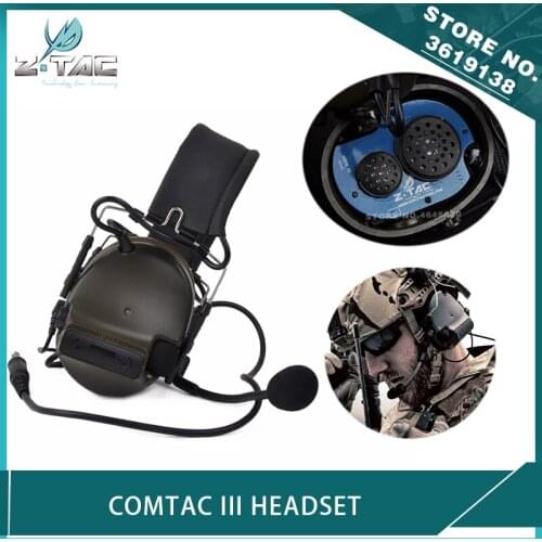 Z-Tactical Airsoft Aviation Comtac III Headset C3 Peltor Noise Canceling Headphone Softair Military Hunting Earphone