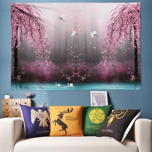 Romantic Flower Bird Large Tapestry Wall Hanging Mandala Hippie Boho Psychedelic Wall Tapestry Art Rug 120X160 170X240 200X300CM