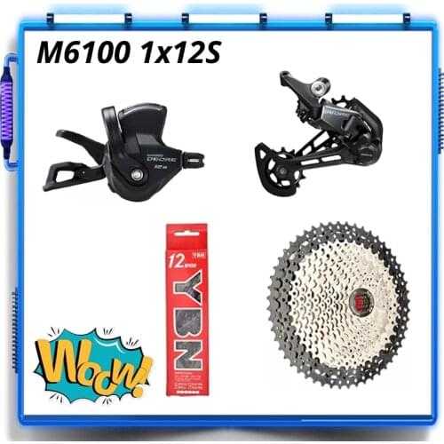 SHIMANO DEORE M6100 1x12s group SL-M6100-R Right Shift Lever RD-M6100-SGS SHADOW YBN KMC SUNSHINE 46T 50T 52T cassette 12 speed
