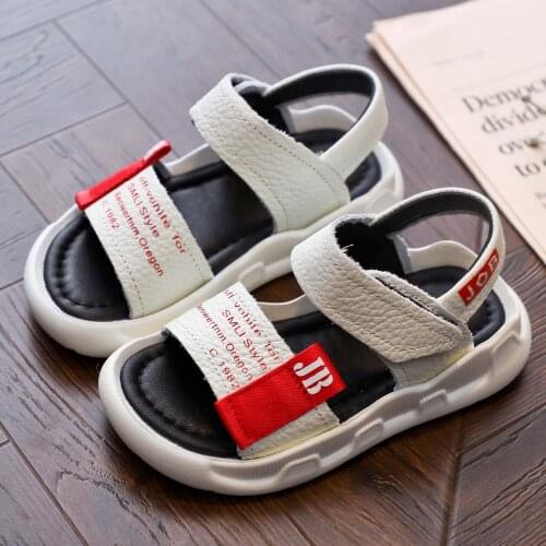 Childrens sandals Genuine Leather 2021 summer casual boys and girls soft-soled breathable beach shoes Soft Sole sandals