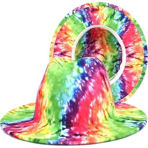 Bulk price Fedoras panama felt cap spring fedoras top cap for men and women Vantage hat chapeau femme church hat 3d painted hat