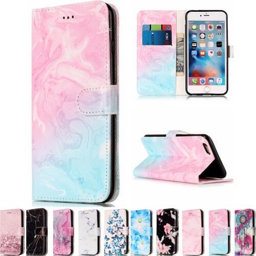 Sunjolly Marble Leather Phone Case for P10 Flip Stand Holder Card Slot Wallet Cover coque fundas capa for Huawei P10