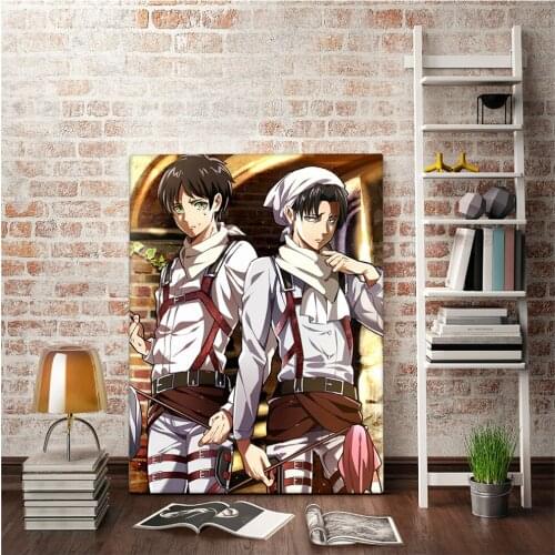 Japanese Anime Poster Attack on Titan Levi Ackerman Canvas Print Wall Art Painting Modern Picture Dining Room Restaurant Decor