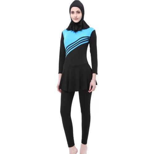 Women Plus Size Muslim Swimwear Long Sleeve Full Coverage Hooded Hijab Arabic Islamic Swim Sport Surf Wear Burkinis Bathing Suit