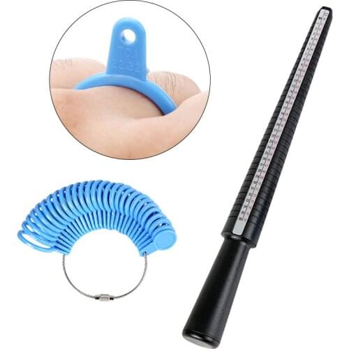 1set Jewelry Making Tool Plastic Ring Sizer Measuring Equipment Set Ring Ruler Stick Finger Gauge for DIY Jewelry Ring Tool Kit