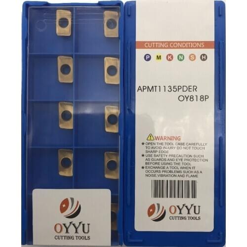 10pcs/box OYYU APMT1135PDR OY818P Carbide Inserts for Milling APMT1135 PDR APMT 1135 Lathe Cutter Turning Tool for BAP300/400