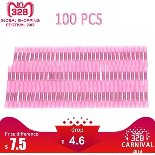 100PCS 22 - 18 AWG Car Insulated Heat Shrink Butt Connectors Waterproof Wire Electrical Crimp Terminals Connect Tube