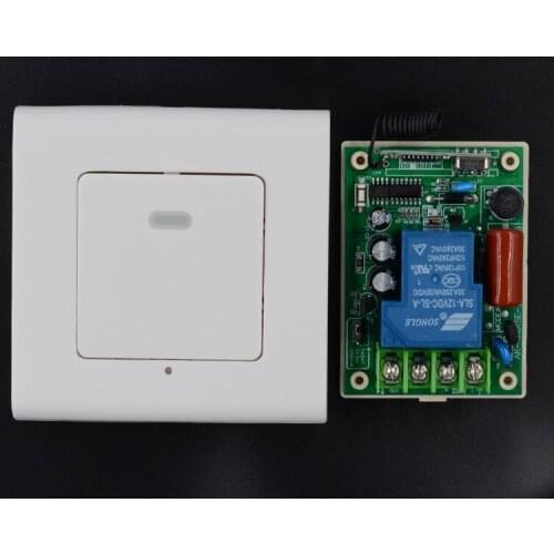 220V Remote Switch 30A Relay Receiver Wall Panel Noctilucent Transmitter Wireless Light Lamp LED Learning Code ASK 315Mhz