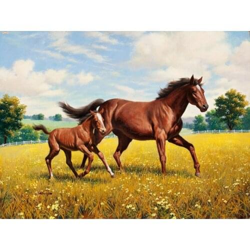 5D Full Drill Diy Diamond Painting Animal Horses Handmade Cross Stitch Resin Square Rhinestones Sets Embroidery
