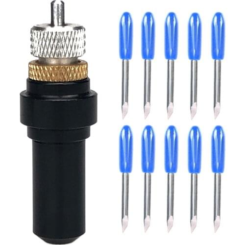 60 Degree 10pcs Plotter Vinyl Cutter Knife Blades +1pc Summa Blade Holder Cutting Milling Carving Tool