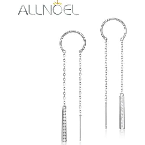 ALLNOEL Brass Earrings For Women Zircon Rhodium Plated Classic Fashion Copper Hip Hop Earrings 2021 Trend Wedding Fine Jewelry