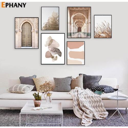 Arab Mosque Morocco Building Canvas Painting Islamic Vintage Poster Religion Architecture Print Wall Art Picture Home Decor