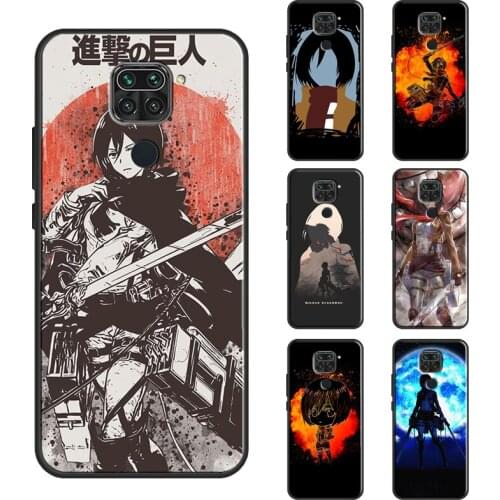 Mikasa Ackerman Attack on Titan Anime Case For Xiaomi Redmi Note 10 9 8 Pro Note 9S 8T Note 7 Cover Shell For Redmi 9 9A 9C 9T