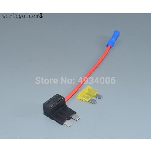 Worldgolden Add Circuit Middle Blade Fuse Boxe Holder Piggy Back Tap Fuse Holder 1A 2A 3A 5A 7.5A 10A 15A 20A 25A 30A 35A 40A