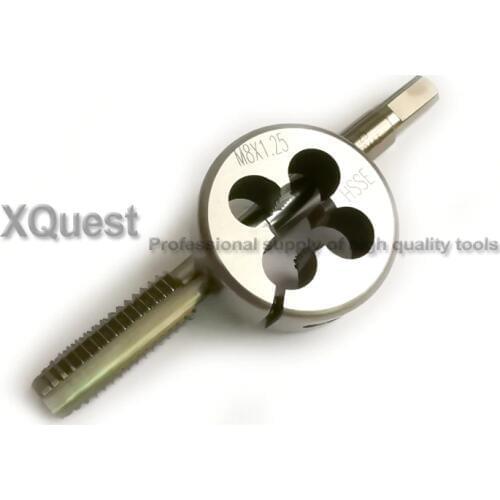HSSE Adjustable Split Die Metric thread tap set M7 M7X1 M8 M8X1.25 Round dies CO35 taps M8X1 M8X1.5 M8X0.75 for stainless steel