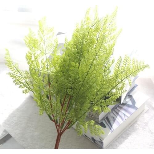 Artificial Plant Green Leaf Grass Fern Leaf Pine Plant Home Christmas Decoration Plant Wall Wedding Party Fake Flower