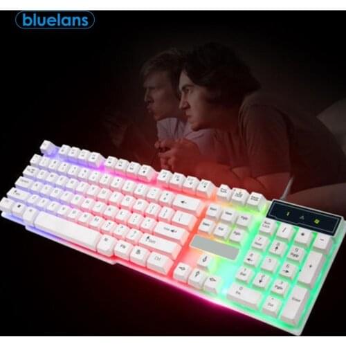 Colorful Rainbow LED Illuminated Backlight USB Wired Desktop Gaming Keyboard 104 Keycaps Gamer Ergonomic Keyboard For PC Laptap