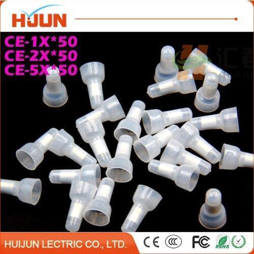 150pcs/lot AWG 12-10*50 16-14*50 22-16*50 Closed End Crimp Cap High Quality Splice Gauge Wire Connectors Terminals Car Audio