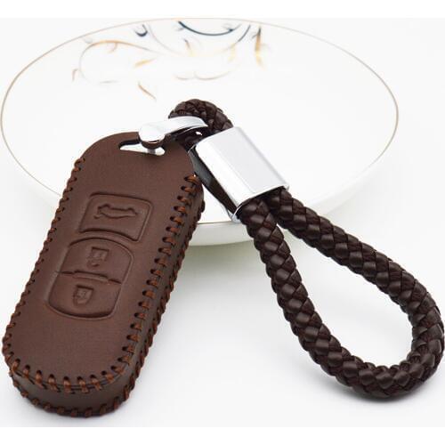 Leather Car Key Cover with Long Braid Rope Key Holder For Mazda 2 3 5 6 8 Axela Atenza CX-5 CX5 CX-7 CX-9 CX-4 CX-3 M2 M3 M5