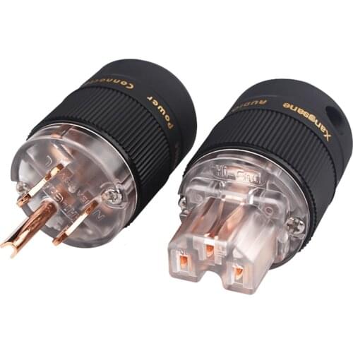 Red Copper HiFi Power Cord DIY Audio Accessories US Plug