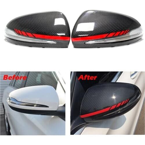 Carbon Fiber Mirror cover For Mercedes W205 W222 W213 W238 X205 GLC GLS C S GLC E Class C180 C200 Replacement and Stick On Style