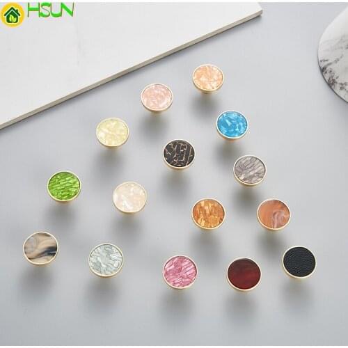 Brass Round Shell Shape Drawer Knob Small Handle For Furniture Cabinet Colorful Hot Selling