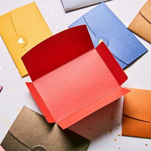 Small Greeting Card Name Card Envelope Hot Stamping Love Pearlescent Paper Mini Envelopes
