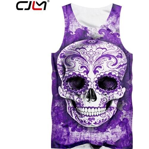 CJLM Gyms 3D Tank Top Summer Print Metal Skull Tanktops Motorcycle Skull Vest Bleach Singlets Man Sleeveless Shirts Dropshipping