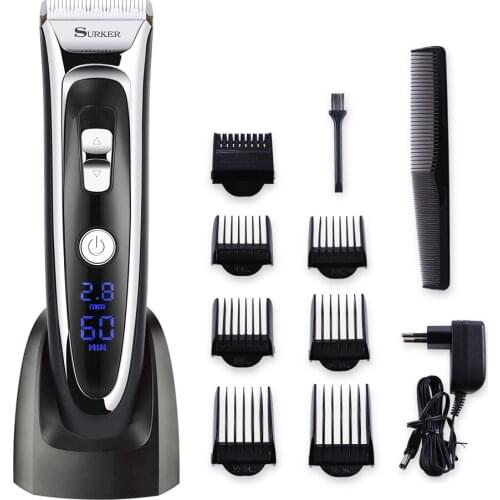 Cordless Hair Clipper Mens Professional Beard Trimmer Barber Hair Cutting Grooming Kit with 6 Limit Combs