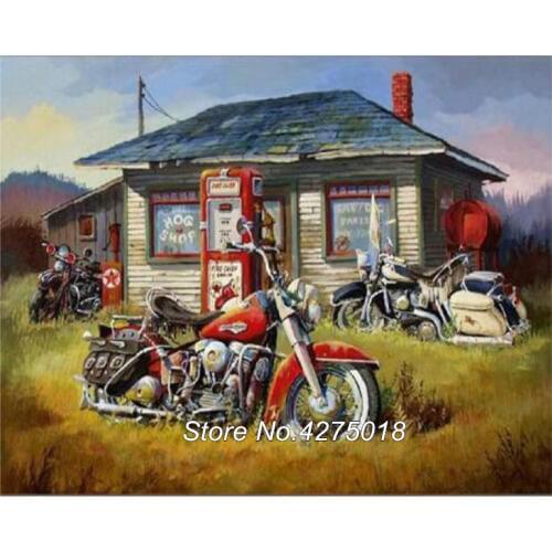 DIY Diamond Painting"motorcycle"Cross Stitch Kit Full Diamond Embroidery car 5D Square Round Mosaic by numbers Home Decor YG671
