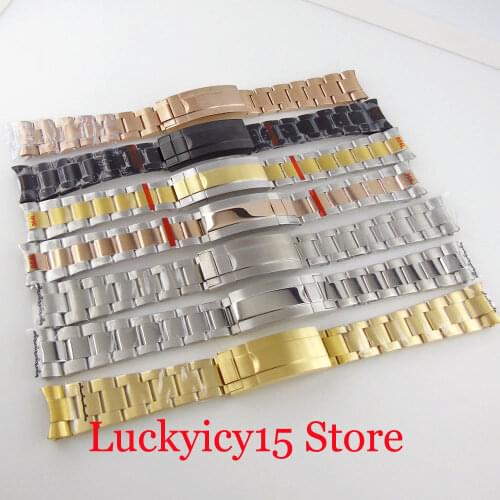 Nologo 20mm Width Lug Steel Metal Brushed Oyster/Jubilee Strap fit BLIGER Automatic Men Watch