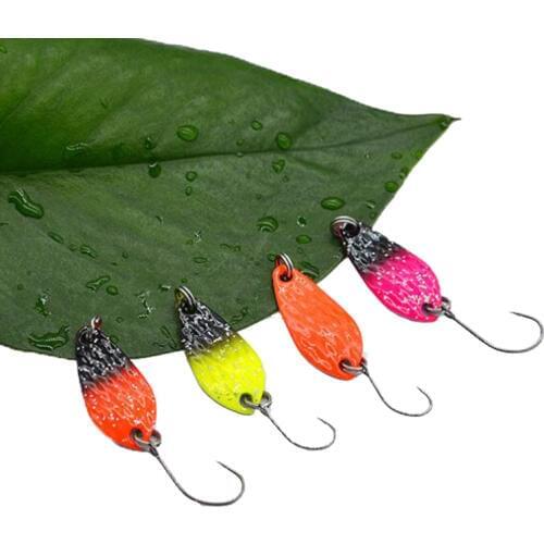New 4pcs/lot 3.2g 3cm Fishing Tackle Bait Fishing Metal Spoon Lure Bait For Trout Bass Spoons Small Hard Sequins Spinner Spoon