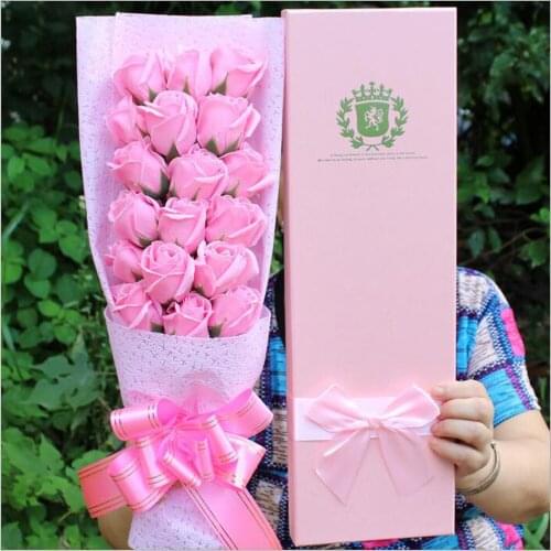New pink soap simulation flower cartoon plush bouquet Valentines Day birthday Gifts smell well
