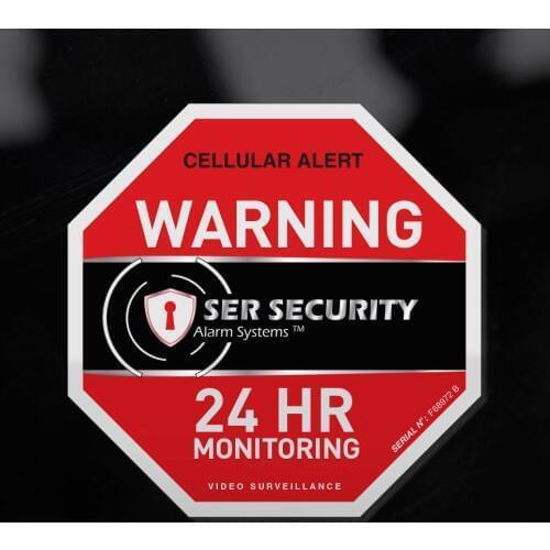 SURVEILLANCE WINDOW DOOR STICKER House Alarm Security Monitoring Warning
